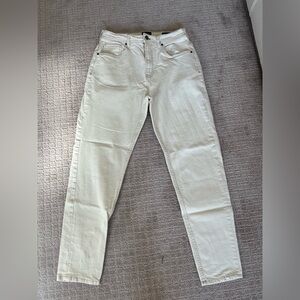 Cotton On Women's Cream Tapered Jeans - Altered